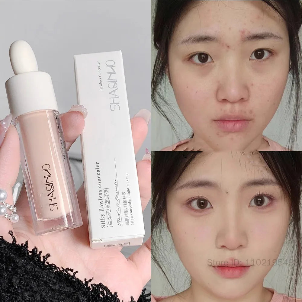 High Covering Concealer Cream Texture Covers Acne Marks Dark Circles Face Makeup Liquid Concealer Lasting Brighten Face Cosmetic