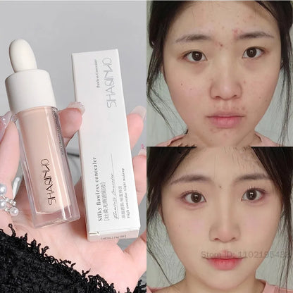 High Covering Concealer Cream Texture Covers Acne Marks Dark Circles Face Makeup Liquid Concealer Lasting Brighten Face Cosmetic