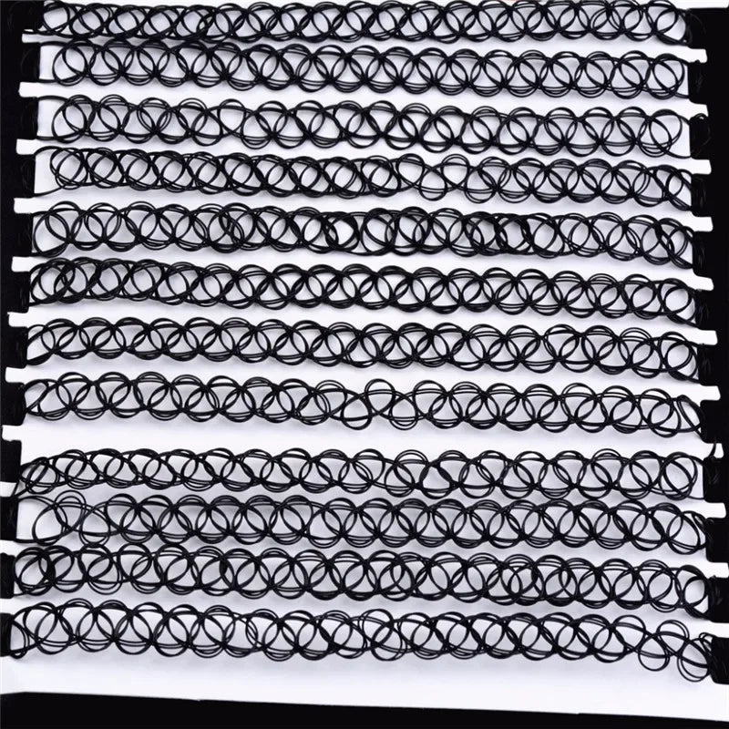 JUCHAO New Collares Vintage Stretch Tattoo Choker Necklaces For Women Girl Charm Gothic Elastic Necklace Female Wedding Gift