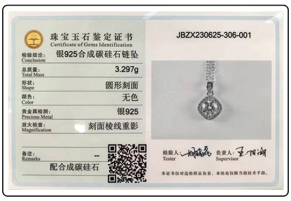 100% Real D Color 1 Carat Moissanite Pendant Necklace GRA Certificate for Women Wedding Bridal S925 Sterling Silver Fine Jewelry