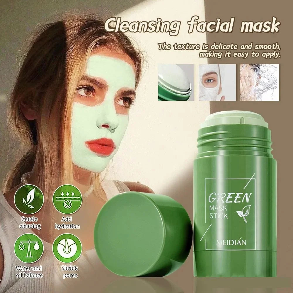 Original Facial Remove Blackhead Green Tea Solid Mask Treat Acne Blemish Black Dots Clean Stick Cream Shrink Pores Skin Care