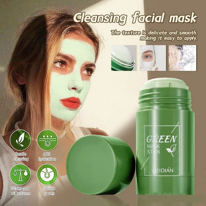 Original Facial Remove Blackhead Green Tea Solid Mask Treat Acne Blemish Black Dots Clean Stick Cream Shrink Pores Skin Care