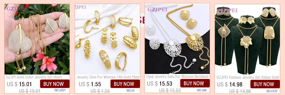 Gold Plated Choker Necklace & Earrings Set for Women – 3pcs