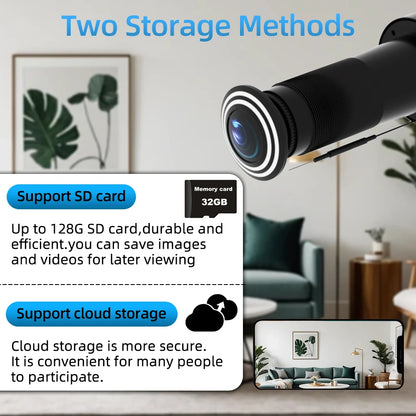 ICSEE 3MP HD Peephole WiFi Camera 170° Wide-angle Door Viewer Motion Detection Smart Home Security Wireless Cat-eye Auto Record