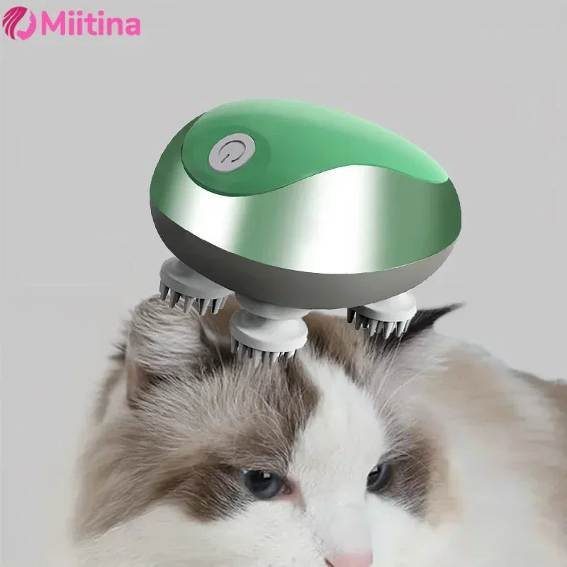 3D Electric Head Massager for Cats Dogs Pets Scalp Massager Rechargeable Body Relax Massager Promote Hair Growth Pet Supplies