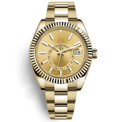 Men Watches Waterproof Dual Time Zone Luxury 904L Stainless Steel Watches Automatic Mechanical Sweep Movement Male Wristwatches