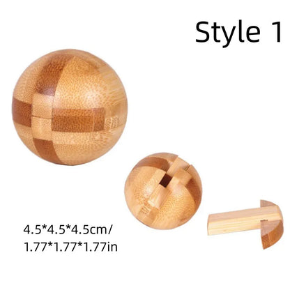 Wooden Kong Ming Lu Ban Lock – 3D IQ Brain Teaser Montessori Puzzle Toy for Kids & Adults
