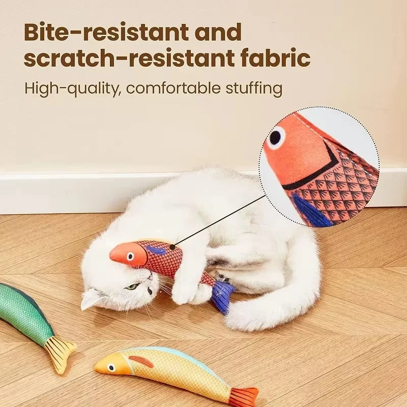 Cat Toy Catnip 3D Simulation Fish Goldfish Kitten Toys Pillowfish Interactive Sounding Cat Chew Bite Pet Plush Toys Cat Supplies