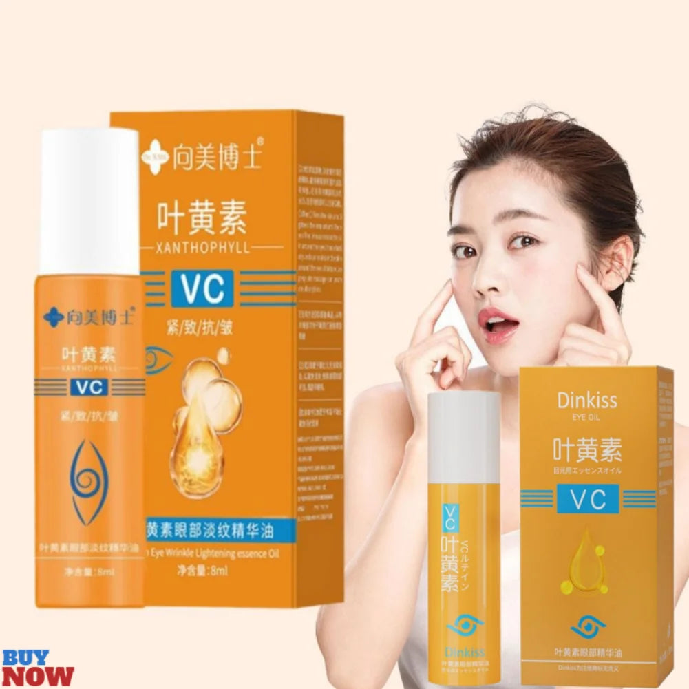 8ML VC Lutein Eye Essence Oil Eye Roller Ball Removes Dark Circles Dullness Eraser Eye Bag Fade Fine Line Nourishing Eye Care