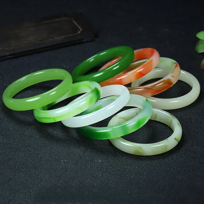 Multicolor Imitate Jade Bangle Charm Jewellery Fashion Accessories Hand-Carved Lucky Amulet Gifts for Women Her Men
