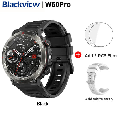 [World Premiere] Blackview W50 Pro Smartwatch 1.45" HD Display Flashlight Bluetooth Phone Call 960mAh Rugged Smartwatch