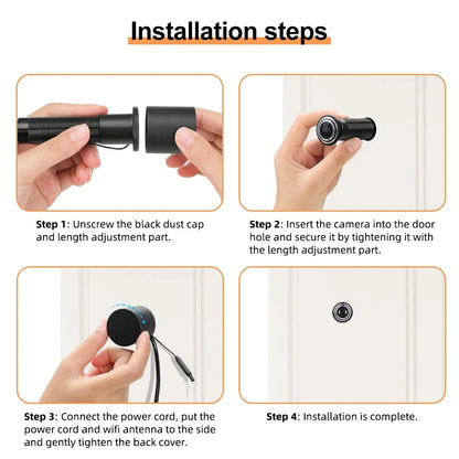 ICSEE 3MP HD Peephole WiFi Camera 170° Wide-angle Door Viewer Motion Detection Smart Home Security Wireless Cat-eye Auto Record