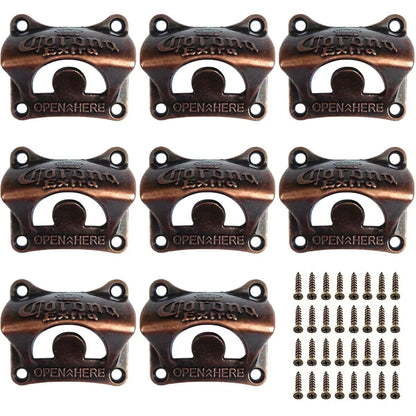 1/2/4/8pcs Bottle Opener Wall Mounted Retro BBQ DIY Solid Beer Opener Tools Bar Decorative Beer Opener Kitchen Gadgets