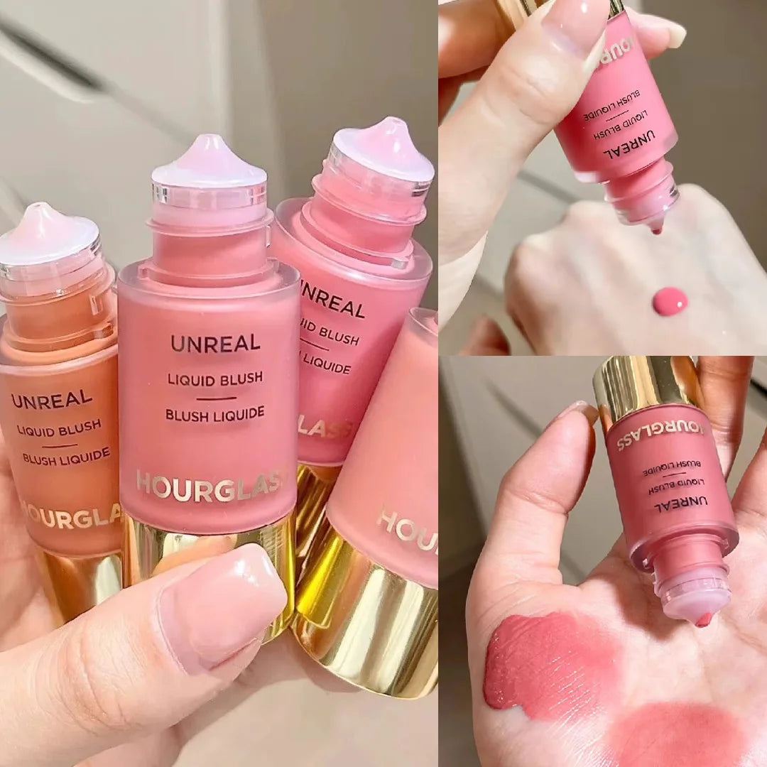 Hourglass New UNREAL Liquid Texture Powder Blusher Full Clear Color Cheek Fluidity Easy Push Away Create Natural Skin Portable