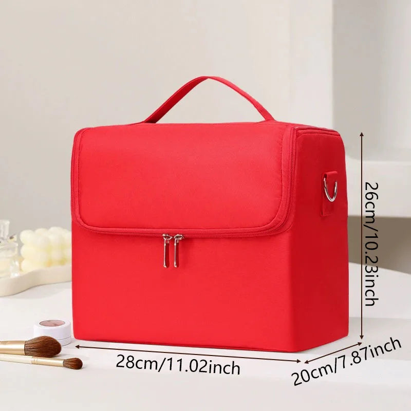 Large Makeup Carrying Train Case For Women Manicurist Toolbox 4 Tier Storage Box Travel Makeup Case Professional Nail Organizer