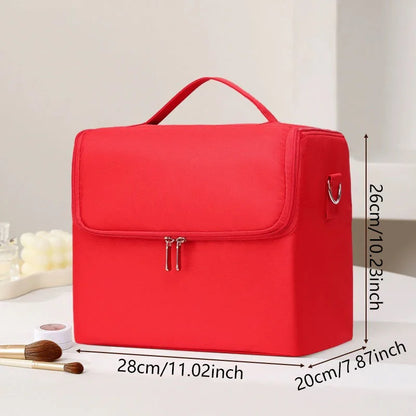 Large Makeup Carrying Train Case For Women Manicurist Toolbox 4 Tier Storage Box Travel Makeup Case Professional Nail Organizer