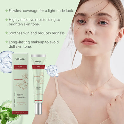 Centella Asiatica CC Cream Foundation Color Correcting Facial Repair BB Cream Full Coverage Natural Concealer Whitening Liquid