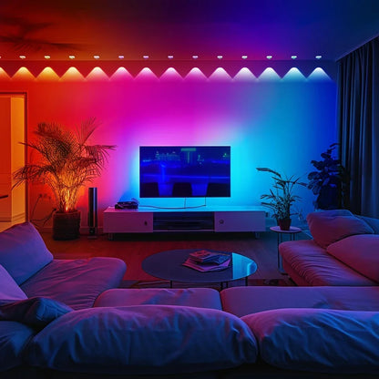 Permanent Eaves LED Smart Outdoor RGBIC WIFI LED Light for House with Remote Full House Eaves Light Party Christmas Holiday Deco