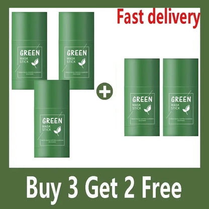 Green Tea Solid Mask Deep Cleansing Pores Shrinking Remove Blackhead Anti Acne Blemish Refreshing Mud Mask Brightening Skin Care