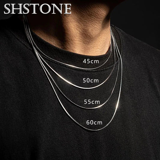 1Pcs Punk Hip-hop Snake Link Chain Stainless Steel Necklace for Men Women Silver Color Male Jewelry Gifts Cadenas Para Hombre