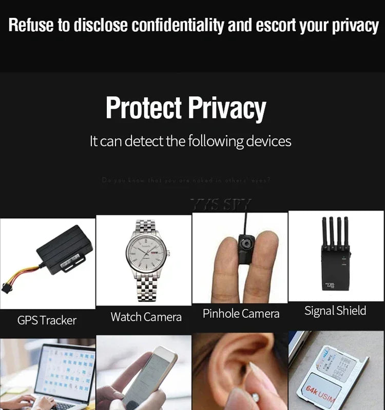 Professional Anti Spy Camera Detector K68 Bug Scanner Security Protection RF Signal Cam Hidden Gadgets Car GPS Tracker Finder