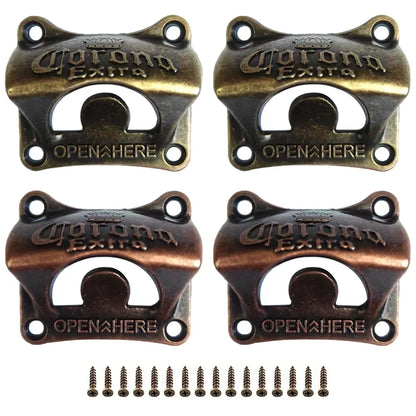 1/2/4/8pcs Bottle Opener Wall Mounted Retro BBQ DIY Solid Beer Opener Tools Bar Decorative Beer Opener Kitchen Gadgets