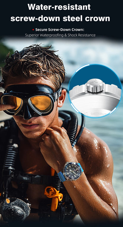 NORTH EDGE Watches for Man TRITON Solar Powered Diving Watch Quartz Wristwatch Stainless Steel Waterproof 300M Luxury Man Watch