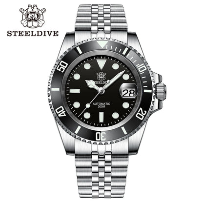 SD1953 STEELDIVE Brand Ceramic Bezel 41mm Steeldive 30ATM Water Resistant NH35 Automatic Mens Dive Watch Reloj with Milled Clasp