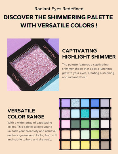 45 Color Eyeshadow Palette, Neon Glitter Matte Eyeshadow Natural Nude,Highly Pigmented Nude Warm Color Tone,Colorful Makeup