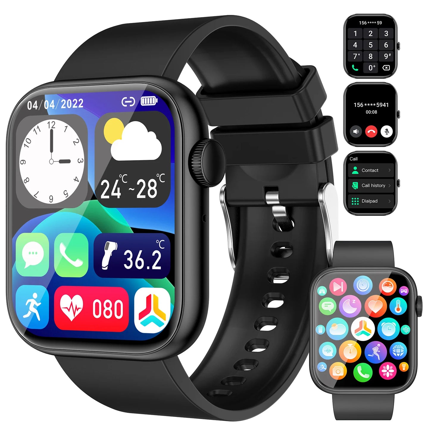 for Ulefone Armor 27T Pro Armor 24 Men Outdoor Smart Watch Bluetooth Call Health Monitoring Sport Fitness Tracking Smartwatch