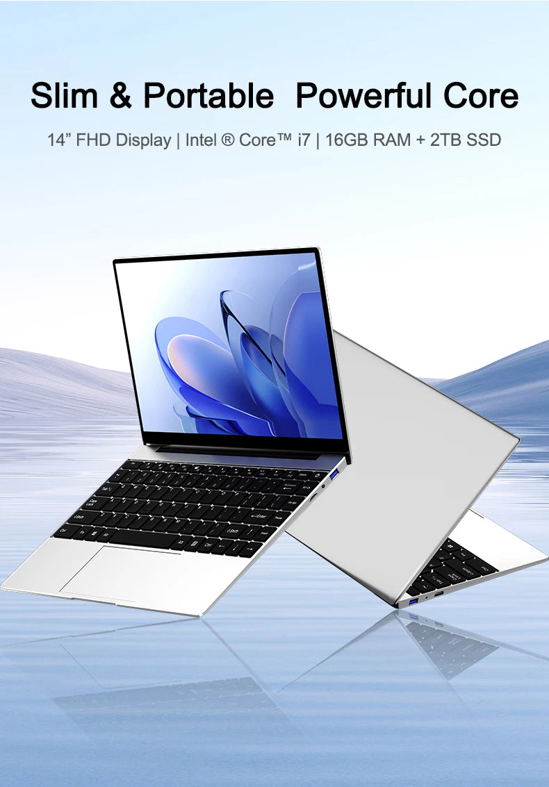 Laptop Computer Windows 11 Pro Intel i7-8650U 2025 Notebook PC Gamer 32GB DDR4 1TB 2TB SSD 1920*1080 Office Study Computer PC