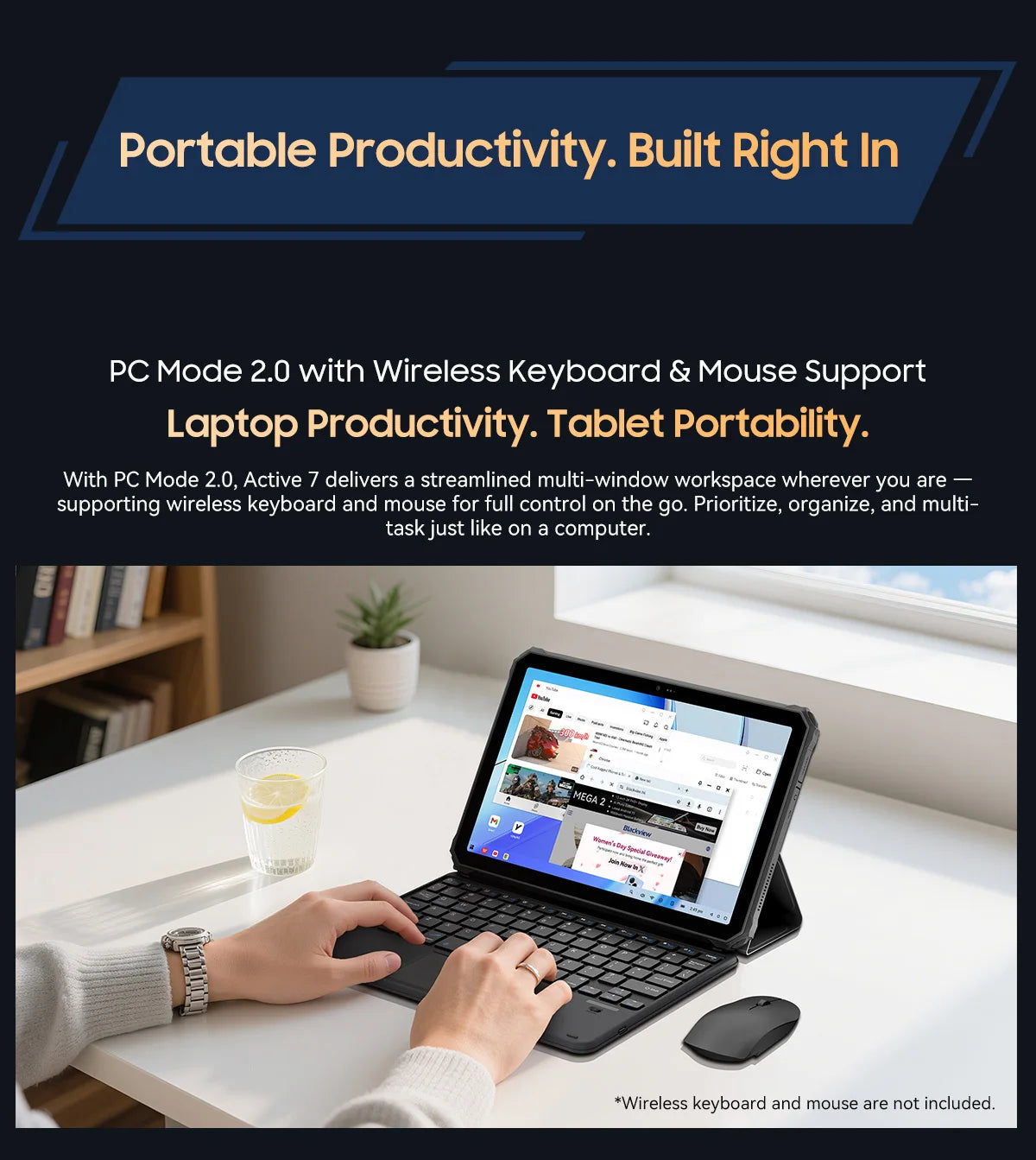 Blackview Active 7 RuggedTablet 11-inch  FHD+ Display Octa-core Android IP68&IP69K 10000mAh 45W Charger Outdoor Pad PC