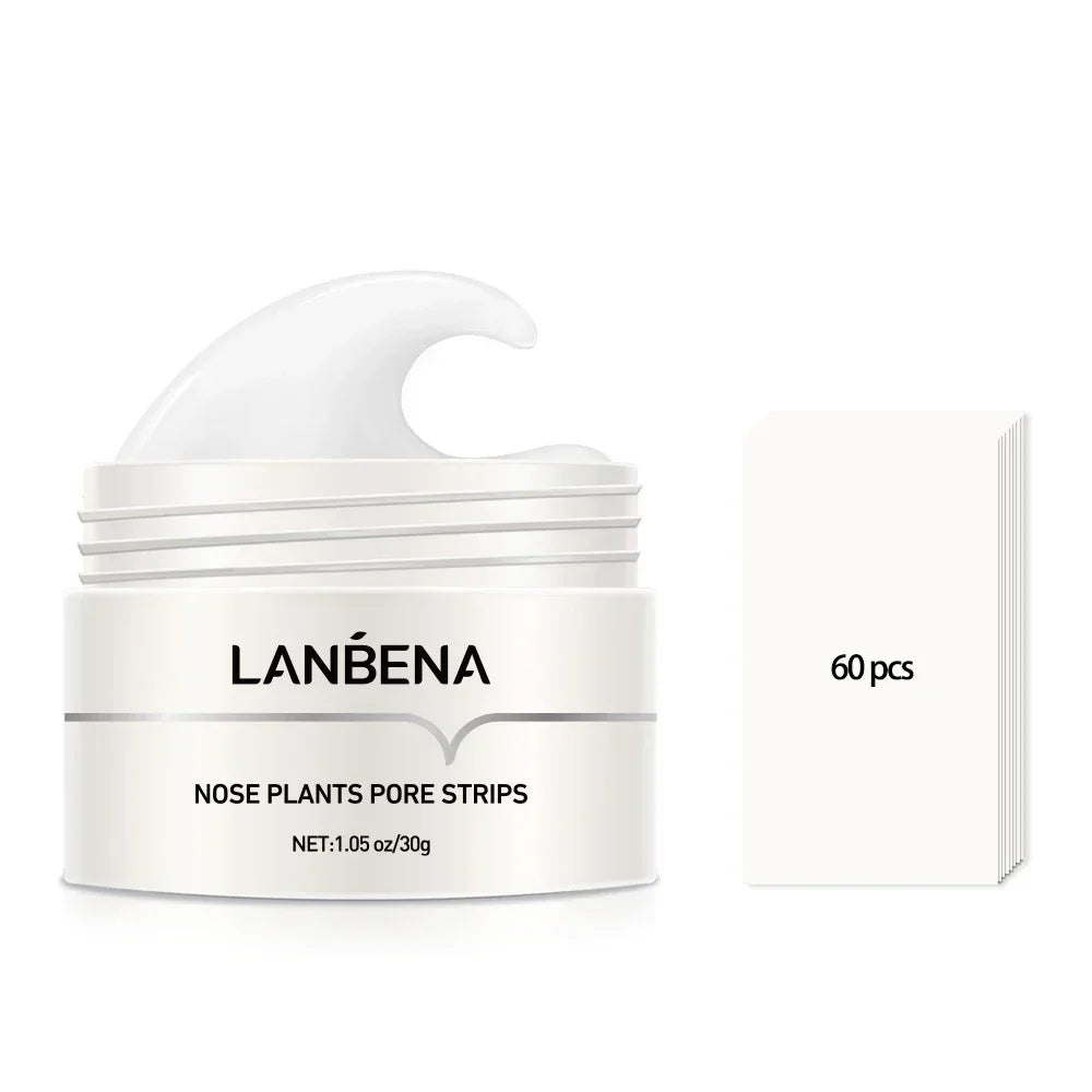 LANBENA Blackhead Remover Peel Off Mask Aloe Vera Extract Oil Control Nose Mask with 180pcs Cleanses for Deep Clean Hydrating