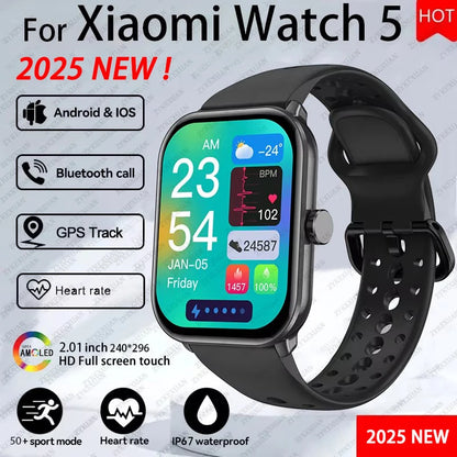 For Xiaomi Watch 5 Smart Watch Men HD AMOLED Display Heart Rate Bluetooth Call GPS Tracking Waterproof Sports Women Smart Watch