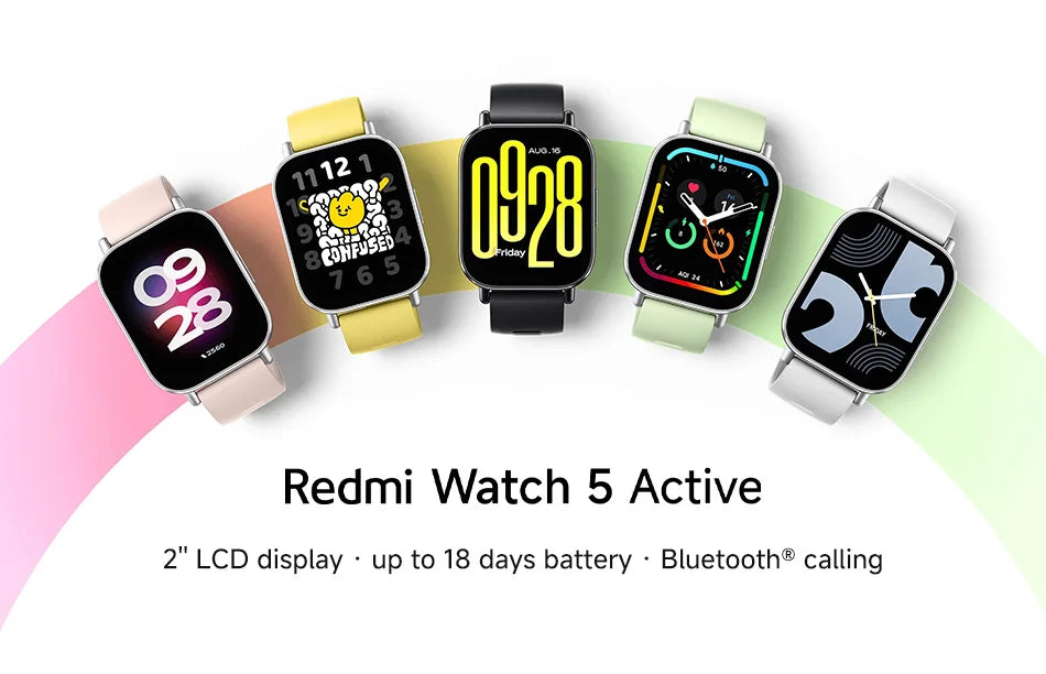 Xiaomi Redmi Watch 5 Active Global – 2" Display, Bluetooth Call, 140+ Sports, 5ATM