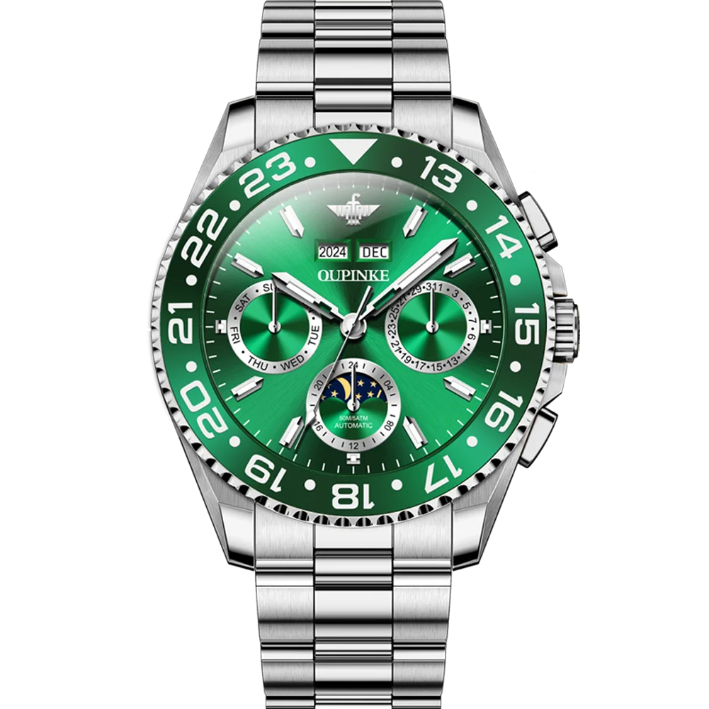 OUPINKE 3271 Original Waterproof Watch For Man Stainless Steel Strap Fashion Automatic Mechanical Wristwatch Luxury Men Gift