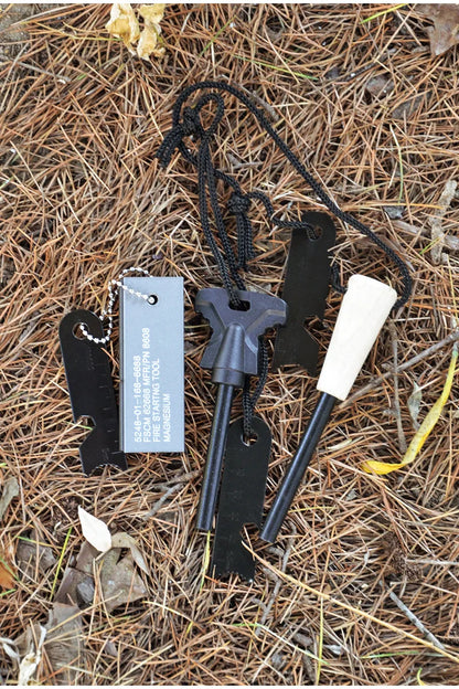 Large Size Flint Lighter Set Wooden Handle Magnesium Stick Outdoor Survival and Rescue Equipment Camping EDC Tool