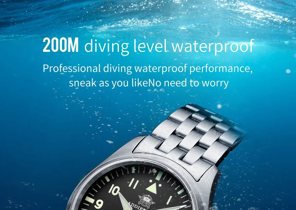 ADDIESDIVE Watches For Men Luxury Business Leisure Automatic Mechanical Men's Watch Fluorescent Waterproof NH35A 316L Stainless