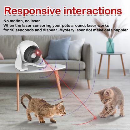 Cat Laser Toys Motion Acticated Responsive Interactions, Mix Fast & Slow Laser Game Multi-Angle Adjustable Rechargeable Pet Toys