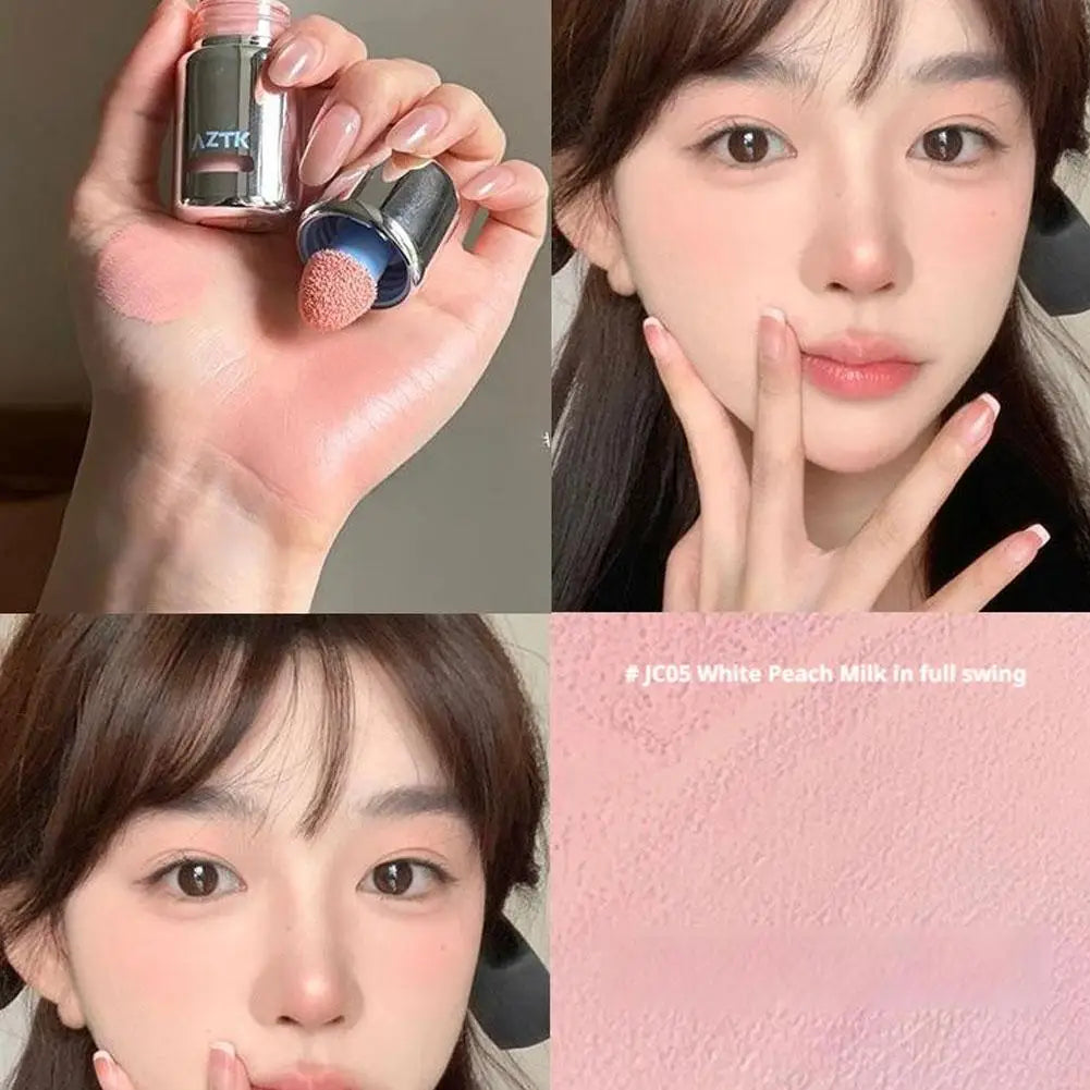 Liquid Powder Blusher, High Gloss, Three In One, Shrink And Expand Color, Natural Nude Color, Pseudo Plain Blush