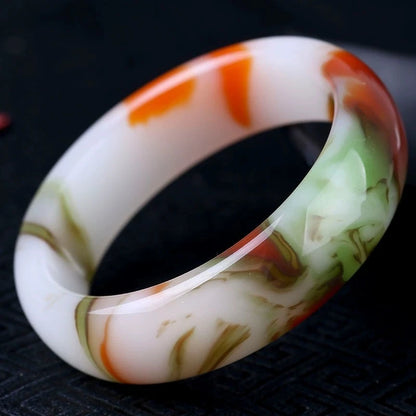 Wholesale Outer Mongolia Material Red Jasper Jade Bracelet Agate Color Bracelet Glass Bracelet Women's Jade Bracelet