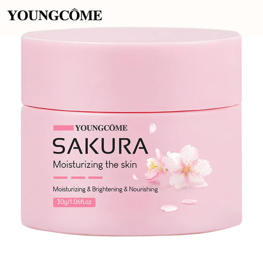 Sakura Essence Cream,Cherry Blossom Facial Moisturizer for Dry & Rough Skin,Anti Aging Face Lifting Nourishing Repair Collagen