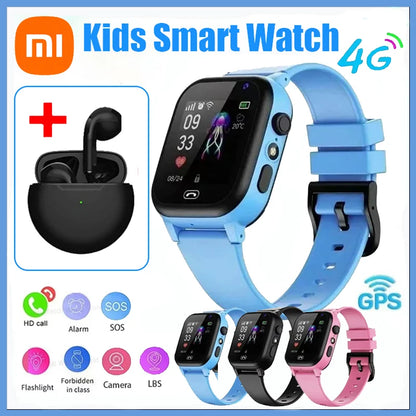 Xiaomi Kids Smartwatch 4G SOS GPS Location Video Call Analogue Card Waterproof Watch Camera Boys Girls Upgrade add Earphone