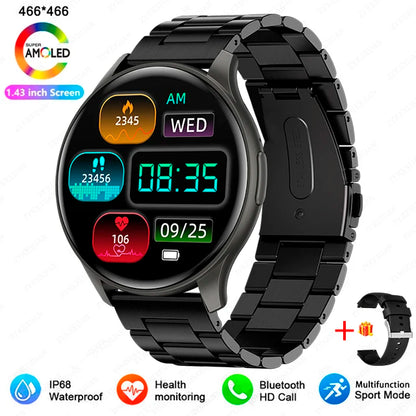 2025 New For Xiaomi Huawei 1.43 inches Bluetooth Call Smartwatch Women Men AMOLED 466*466 HD Pixel Display Smartwatches Ladies