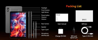BNCF BPad Mini 8.4" 2K IPS Tablet - Android14 8GB RAM Snapdragon SMD685 6050mAh 4G LTE Widevine L1