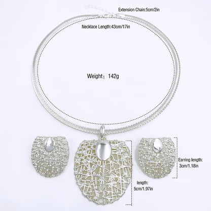 Gold Plated Choker Necklace & Earrings Set for Women – 3pcs