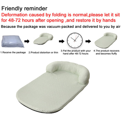 Breathable Spring Summer Cooling Large Dog Bed Ati-slip Cat Bed with Pillow Ice Silk Fabric Dog Bed for Small Dog Cushion Pet