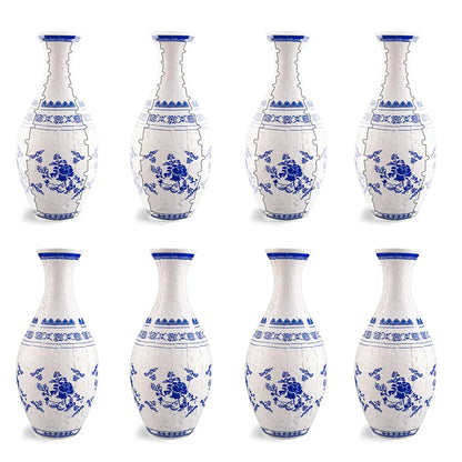 Puzzle  Blue and White Porcelain Design Made Plastic Home Decoration and Flower Arrangement Housewarming Kids Toys Xmas Gifts