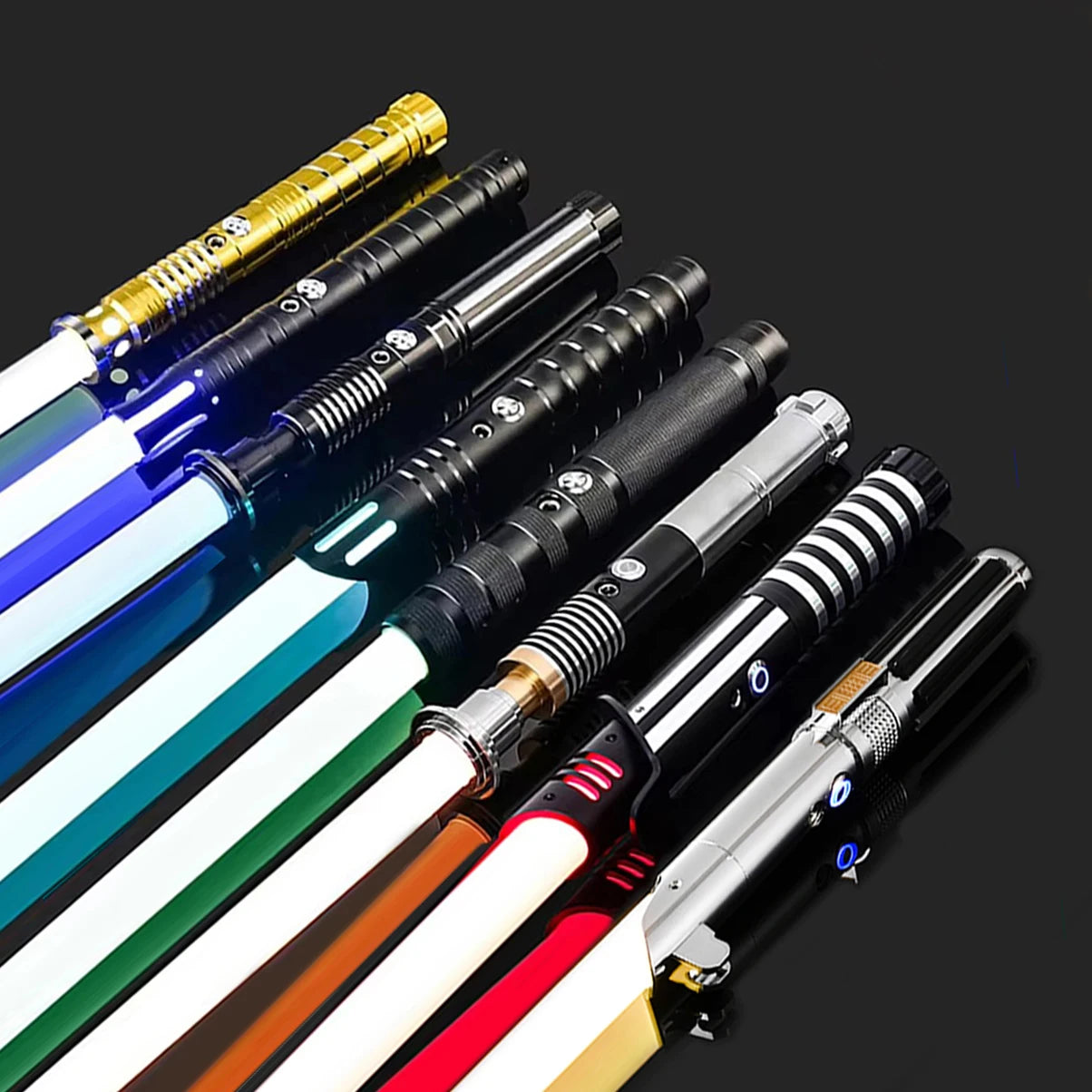 RGB Metal Lightsaber Dueling Smooth Swing Laser Sword Sabre De Luz 16 Color Changing 16 Sounds FOC Rave Flashing Toy