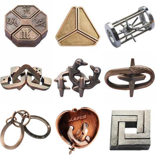 Classic IQ Metal Lock Puzzle – Brain Teaser Magic Baffling Game Toy for Kids & Adults